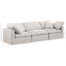 Meridian Indulge Cream Linen Textured Fabric Modular Sofa IMAGE 9