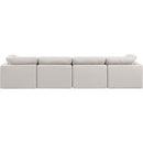 Meridian Indulge Cream Linen Textured Fabric Modular Sofa IMAGE 3