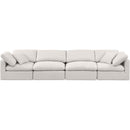 Meridian Indulge Cream Linen Textured Fabric Modular Sofa IMAGE 4