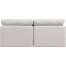 Meridian Indulge Cream Linen Textured Fabric Modular Sofa IMAGE 3