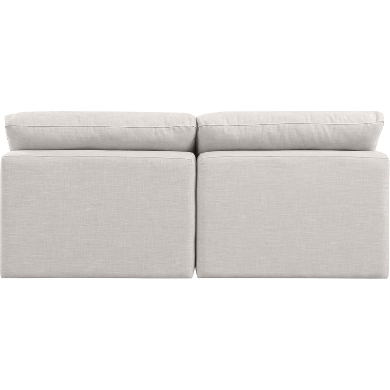 Meridian Indulge Cream Linen Textured Fabric Modular Sofa IMAGE 3
