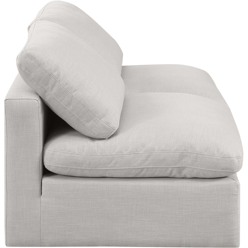 Meridian Indulge Cream Linen Textured Fabric Modular Sofa IMAGE 5
