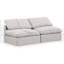Meridian Indulge Cream Linen Textured Fabric Modular Sofa IMAGE 8
