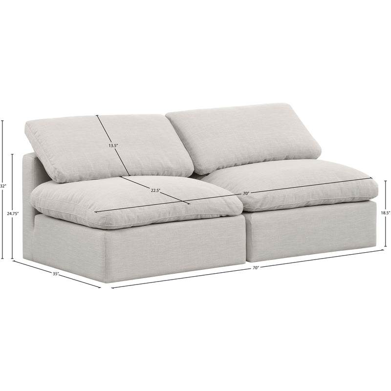 Meridian Indulge Cream Linen Textured Fabric Modular Sofa IMAGE 8