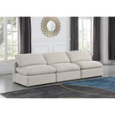Meridian Indulge Cream Linen Textured Fabric Modular Sofa IMAGE 2