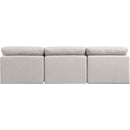 Meridian Indulge Cream Linen Textured Fabric Modular Sofa IMAGE 3