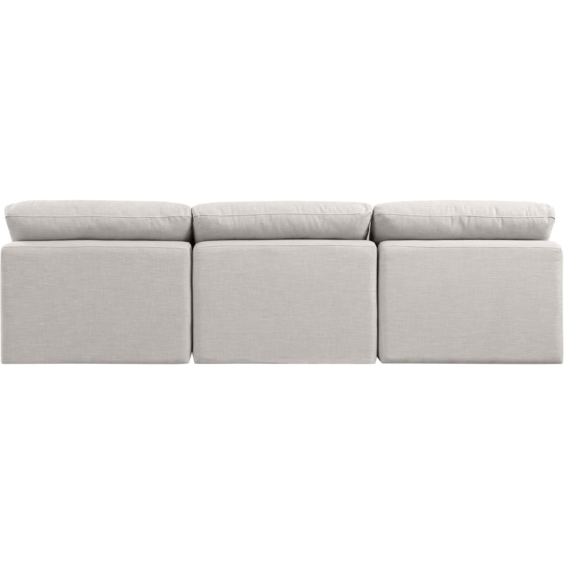 Meridian Indulge Cream Linen Textured Fabric Modular Sofa IMAGE 3