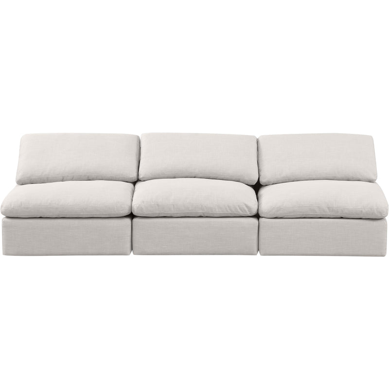 Meridian Indulge Cream Linen Textured Fabric Modular Sofa IMAGE 4