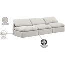 Meridian Indulge Cream Linen Textured Fabric Modular Sofa IMAGE 7
