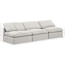 Meridian Indulge Cream Linen Textured Fabric Modular Sofa IMAGE 8