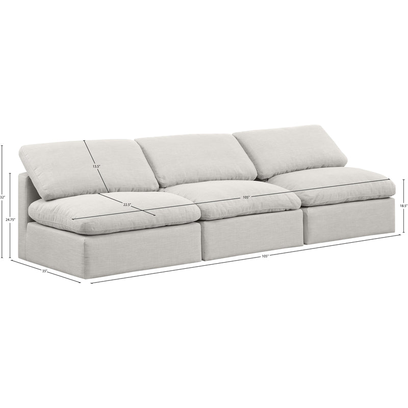 Meridian Indulge Cream Linen Textured Fabric Modular Sofa IMAGE 8