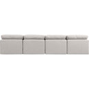 Meridian Indulge Cream Linen Textured Fabric Modular Sofa IMAGE 3