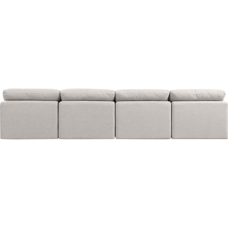 Meridian Indulge Cream Linen Textured Fabric Modular Sofa IMAGE 3