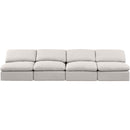 Meridian Indulge Cream Linen Textured Fabric Modular Sofa IMAGE 4