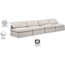 Meridian Indulge Cream Linen Textured Fabric Modular Sofa IMAGE 7