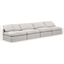 Meridian Indulge Cream Linen Textured Fabric Modular Sofa IMAGE 8