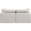 Meridian Indulge Cream Linen Textured Fabric Modular Sofa IMAGE 3