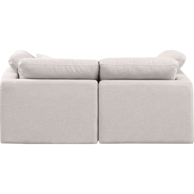 Meridian Indulge Cream Linen Textured Fabric Modular Sofa IMAGE 3