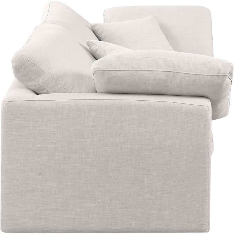 Meridian Indulge Cream Linen Textured Fabric Modular Sofa IMAGE 5