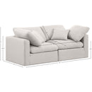 Meridian Indulge Cream Linen Textured Fabric Modular Sofa IMAGE 9