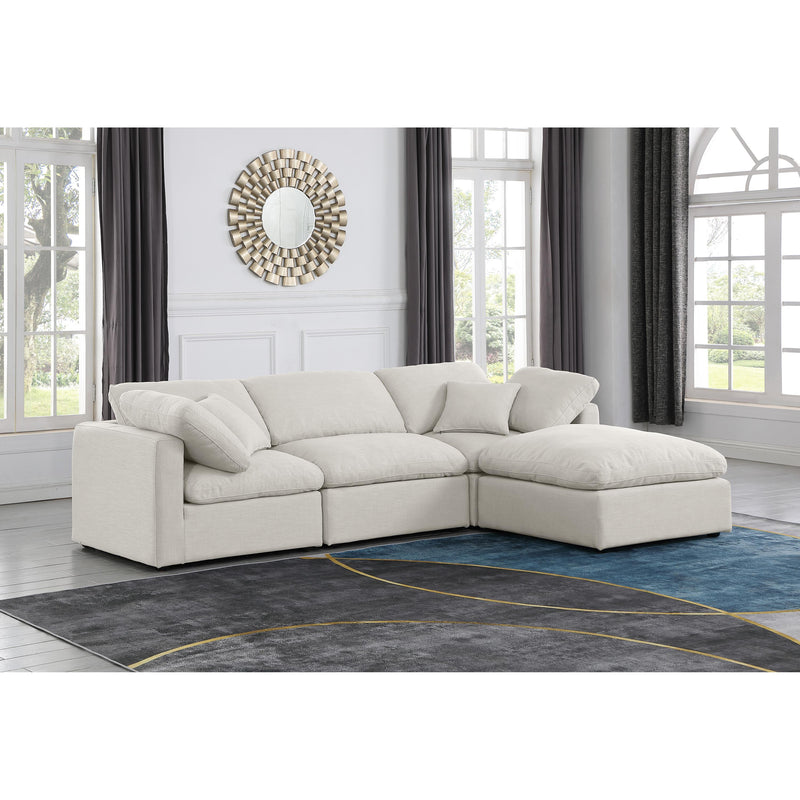 Meridian Indulge Cream Linen Textured Fabric Modular Sectional IMAGE 2