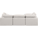 Meridian Indulge Cream Linen Textured Fabric Modular Sectional IMAGE 3