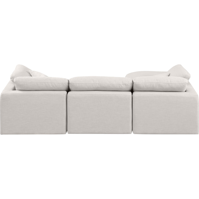 Meridian Indulge Cream Linen Textured Fabric Modular Sectional IMAGE 3