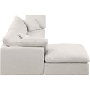 Meridian Indulge Cream Linen Textured Fabric Modular Sectional IMAGE 5