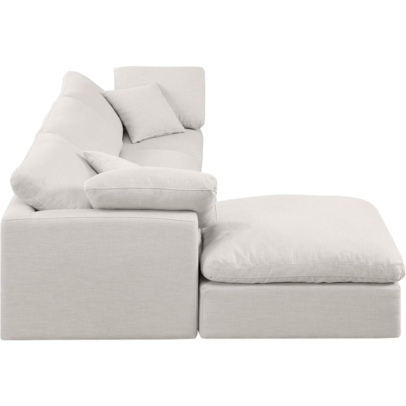 Meridian Indulge Cream Linen Textured Fabric Modular Sectional IMAGE 5