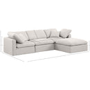 Meridian Indulge Cream Linen Textured Fabric Modular Sectional IMAGE 9