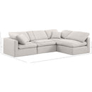 Meridian Indulge Cream Linen Textured Fabric Modular Sectional IMAGE 10