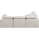 Meridian Indulge Cream Linen Textured Fabric Modular Sectional IMAGE 3