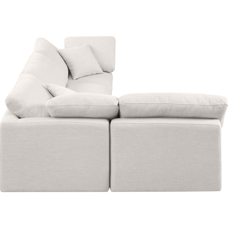 Meridian Indulge Cream Linen Textured Fabric Modular Sectional IMAGE 5