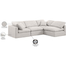 Meridian Indulge Cream Linen Textured Fabric Modular Sectional IMAGE 9