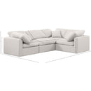 Meridian Indulge Cream Linen Textured Fabric Modular Sectional IMAGE 10