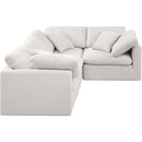 Meridian Indulge Cream Linen Textured Fabric Modular Sectional IMAGE 4