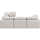 Meridian Indulge Cream Linen Textured Fabric Modular Sectional IMAGE 5