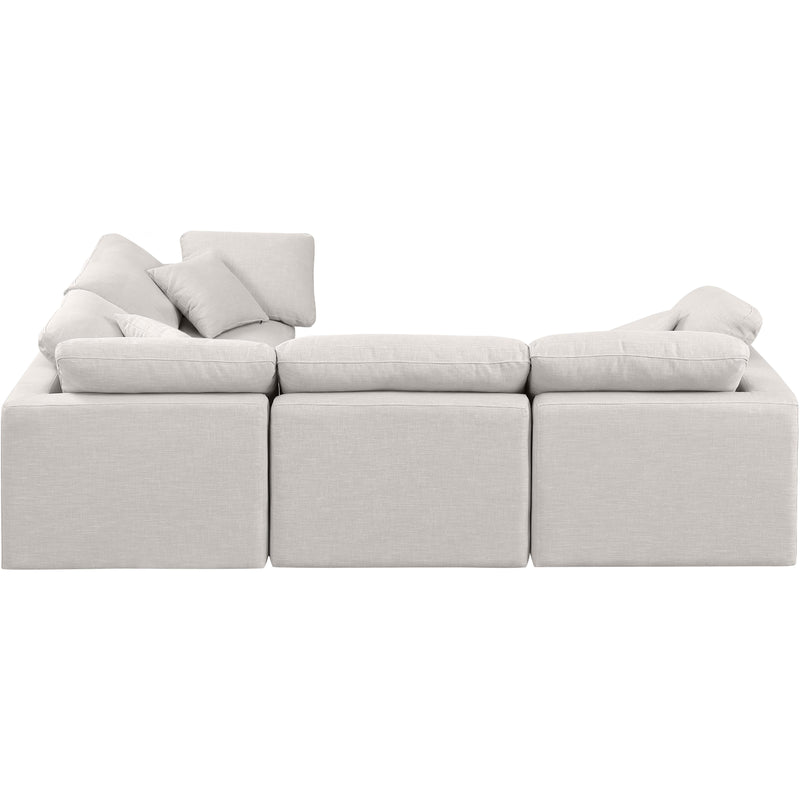 Meridian Indulge Cream Linen Textured Fabric Modular Sectional IMAGE 5