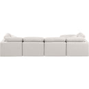 Meridian Indulge Cream Linen Textured Fabric Modular Sectional IMAGE 3