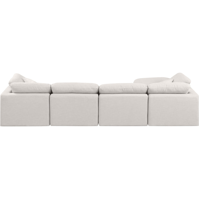 Meridian Indulge Cream Linen Textured Fabric Modular Sectional IMAGE 3