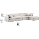 Meridian Indulge Cream Linen Textured Fabric Modular Sectional IMAGE 8