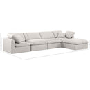 Meridian Indulge Cream Linen Textured Fabric Modular Sectional IMAGE 9