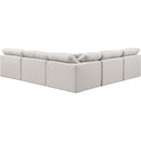 Meridian Indulge Cream Linen Textured Fabric Modular Sectional IMAGE 3