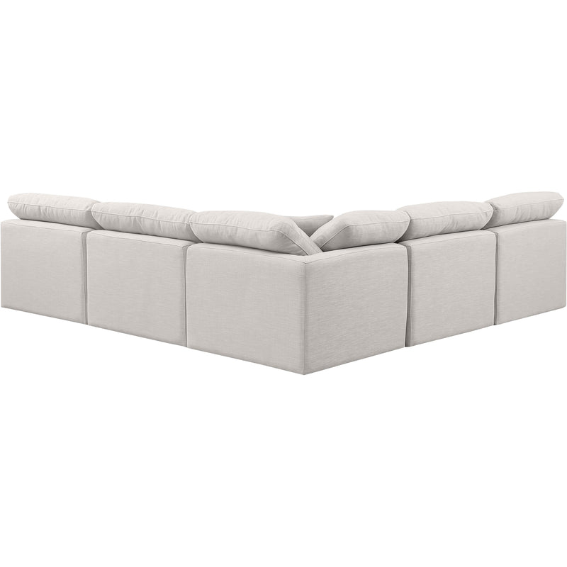 Meridian Indulge Cream Linen Textured Fabric Modular Sectional IMAGE 3