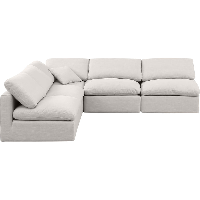 Meridian Indulge Cream Linen Textured Fabric Modular Sectional IMAGE 4