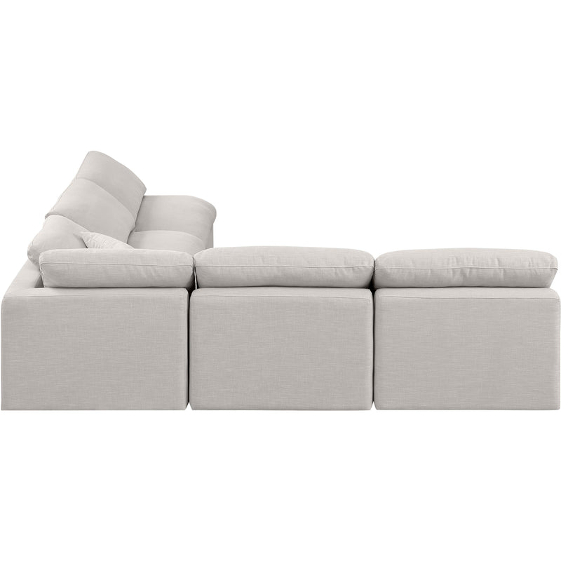 Meridian Indulge Cream Linen Textured Fabric Modular Sectional IMAGE 5