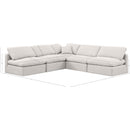 Meridian Indulge Cream Linen Textured Fabric Modular Sectional IMAGE 9