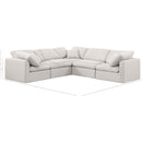 Meridian Indulge Cream Linen Textured Fabric Modular Sectional IMAGE 10