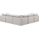 Meridian Indulge Cream Linen Textured Fabric Modular Sectional IMAGE 3