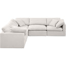 Meridian Indulge Cream Linen Textured Fabric Modular Sectional IMAGE 4